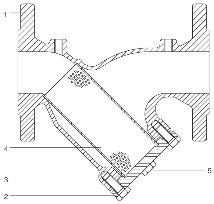 Spirax Sarco Fig 3616 Filtro de acero inoxidable austenítico Dibujo estructural