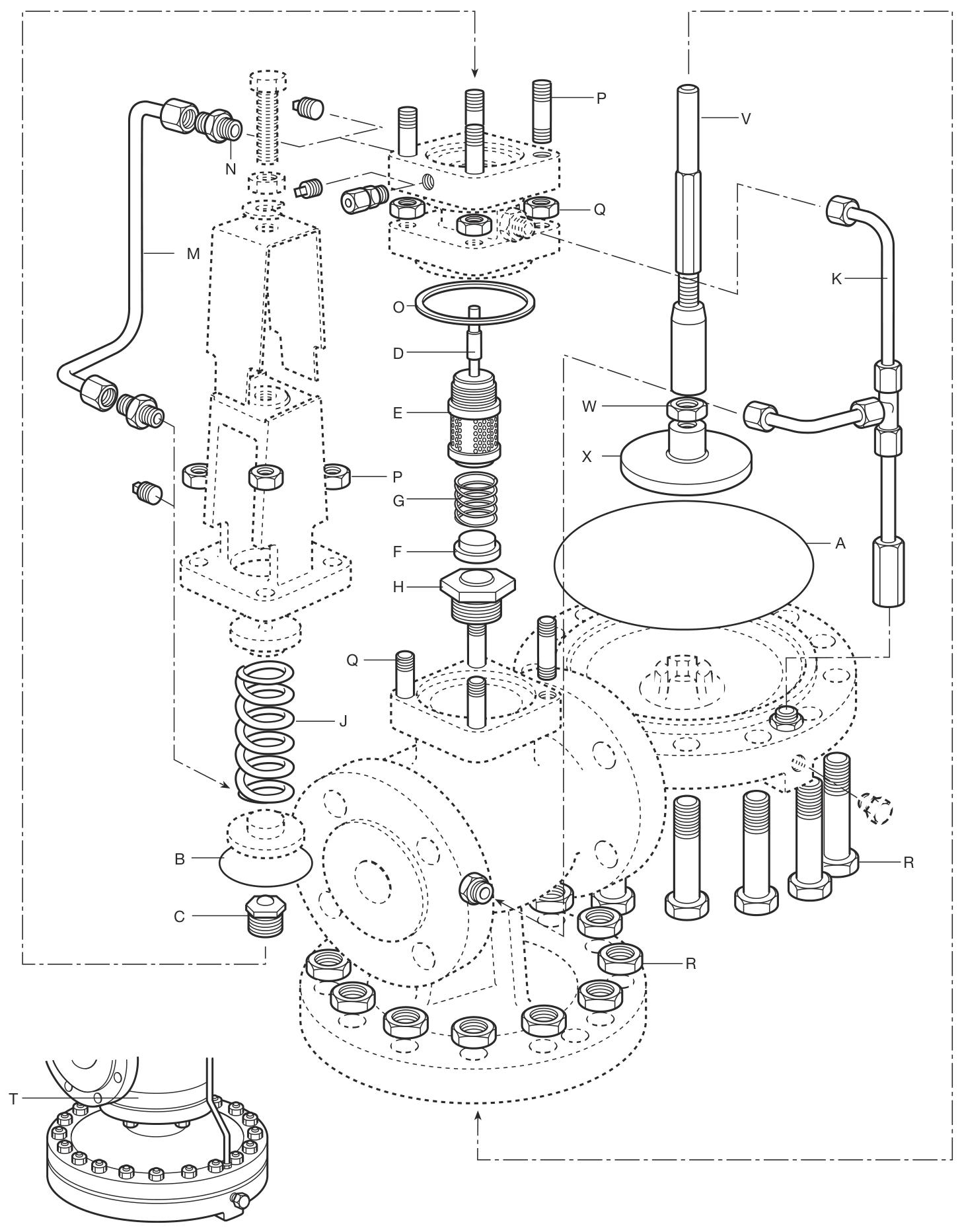 Спиракс Сарко (Spirax Sarco) DP143/DP143G/DP143H Редукционные клапаны PN40 с литым стальным корпусом пилотного типа - Схемы